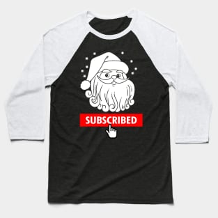 Cute Santa Claus Christmas Funny Social Media Meme Baseball T-Shirt